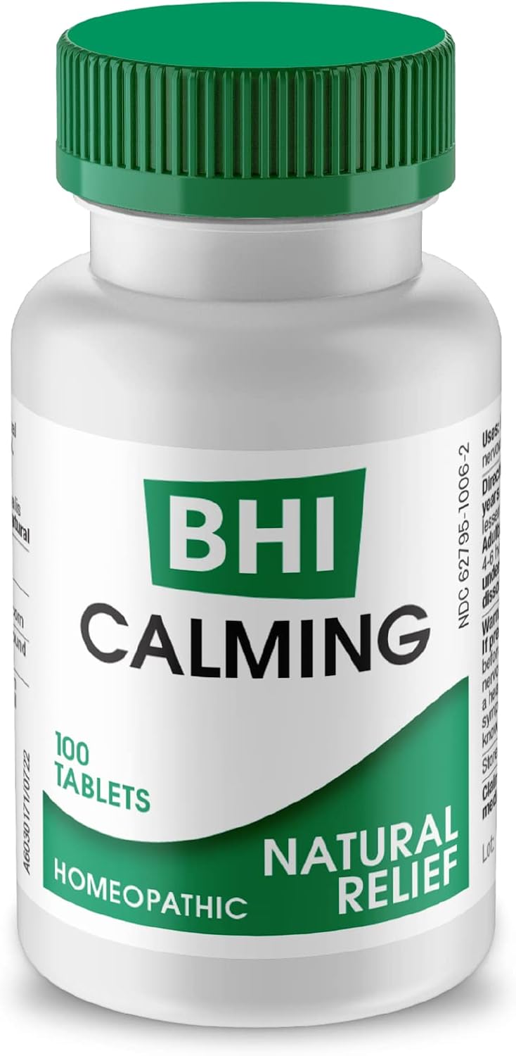 Natural Stress Relief Blend with Passionflower, Chamomile, & Valerian Root - Supports Calm Mood & Sleep - 100 Tablets