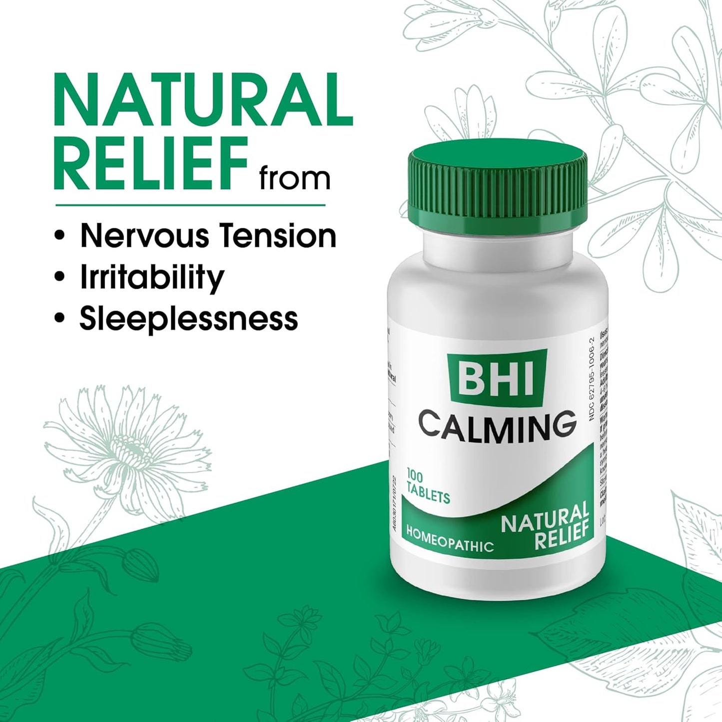 Natural Stress Relief Blend with Passionflower, Chamomile, & Valerian Root - Supports Calm Mood & Sleep - 100 Tablets