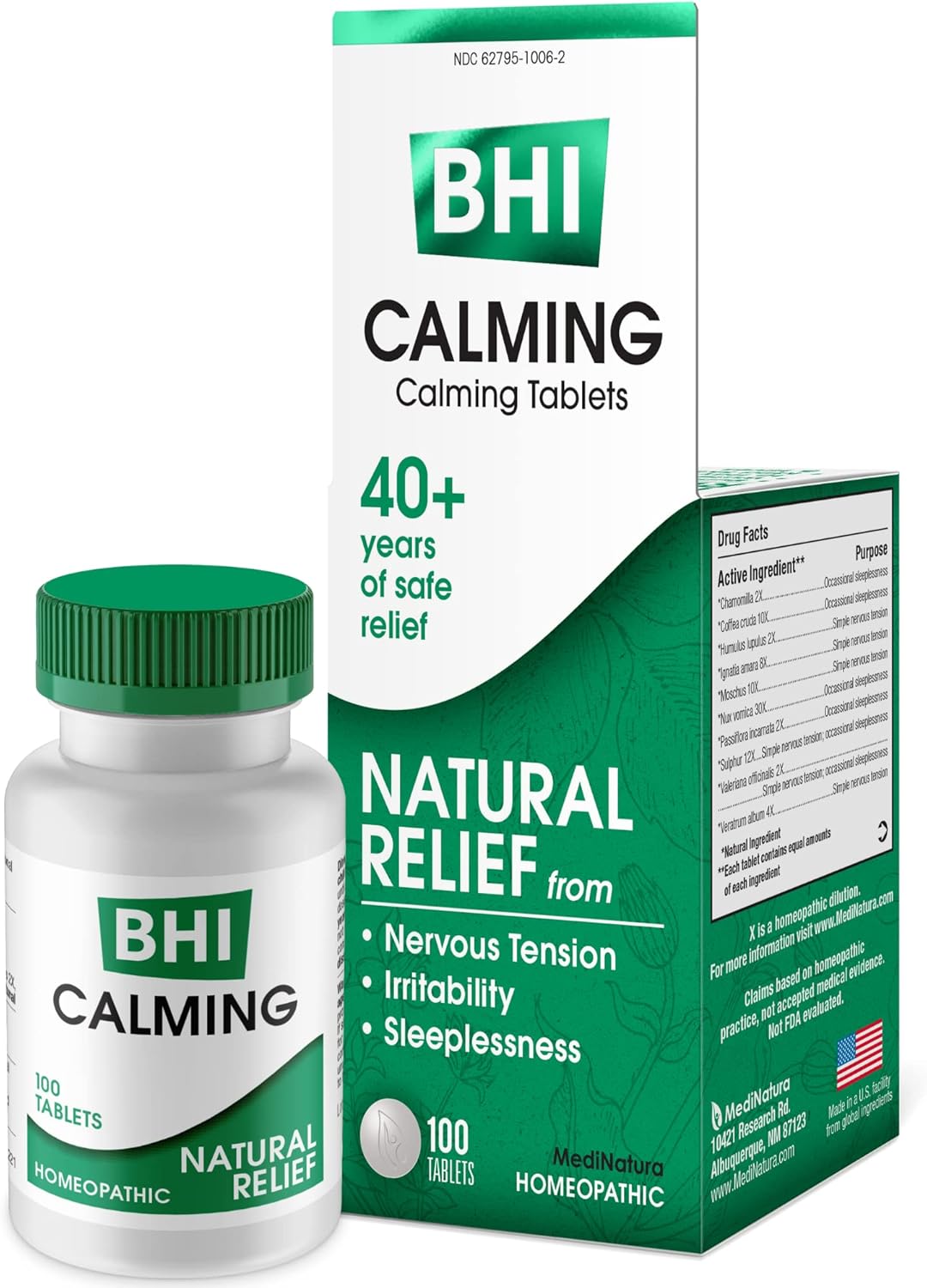Natural Stress Relief Blend with Passionflower, Chamomile, & Valerian Root - Supports Calm Mood & Sleep - 100 Tablets