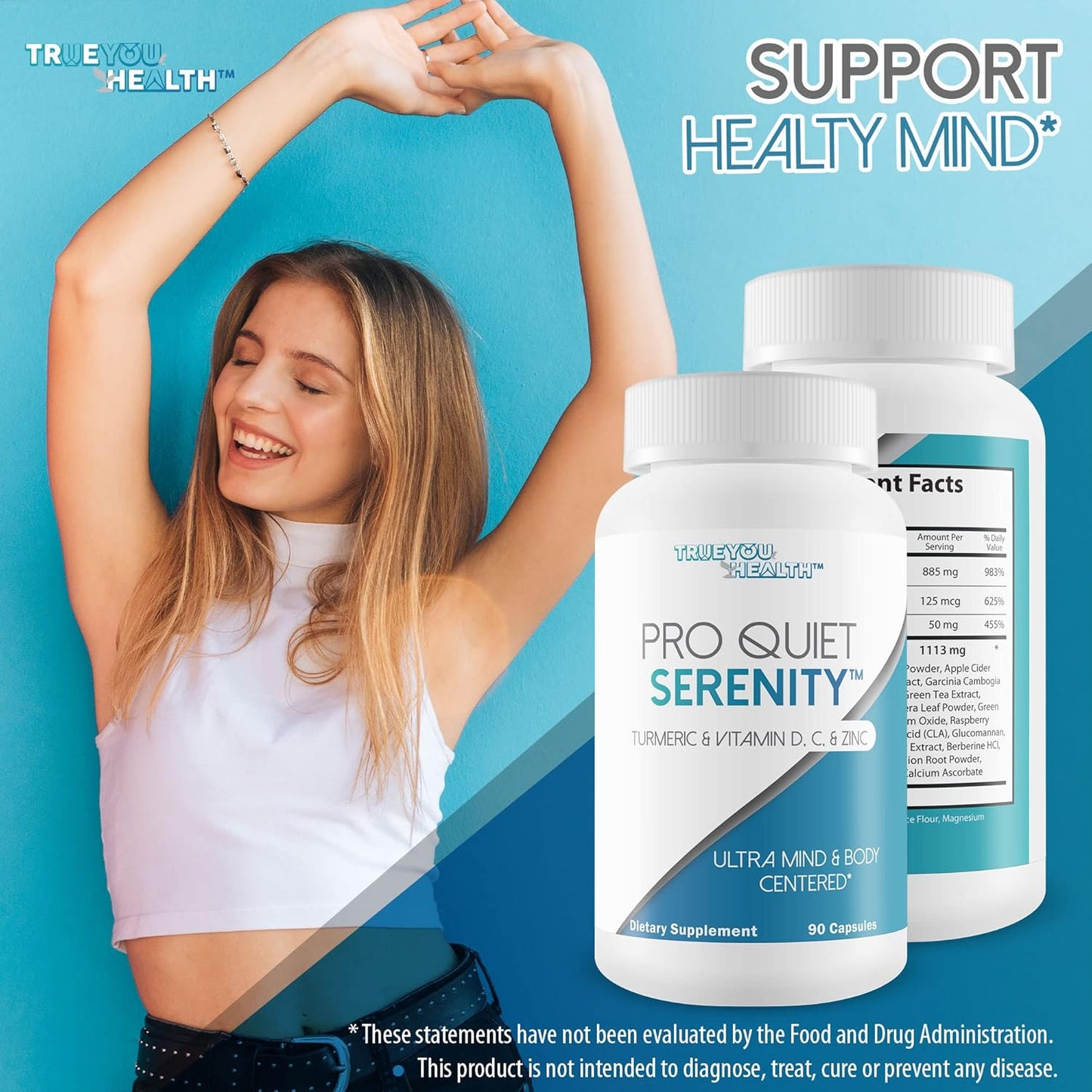 Natural Stress Relief Supplement for Calming Mind and Body - Mood Support Formula for Men & Women - Promotes Relaxation and Mood Balance - Quiet Serenity Mood Support Formula