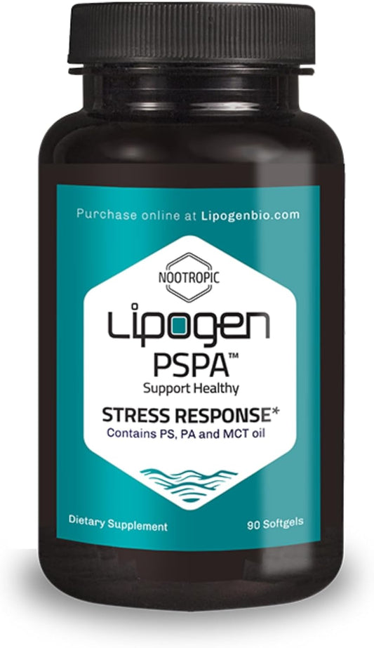 Natural Stress Relief Supplement with Lipogen PSPA - Supports Calmness, Relaxation, and Immune System - 90 Softgels, 30 Day Supply