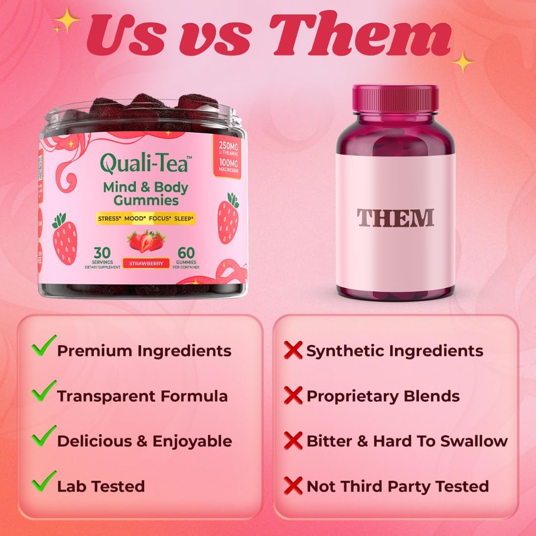 Natural Stress Relief Supplements for Women & Kids | Magnesium Gummies | L Theanine GABA with Rhodiola | Cortisol Supplements | Kava Kava Alternative