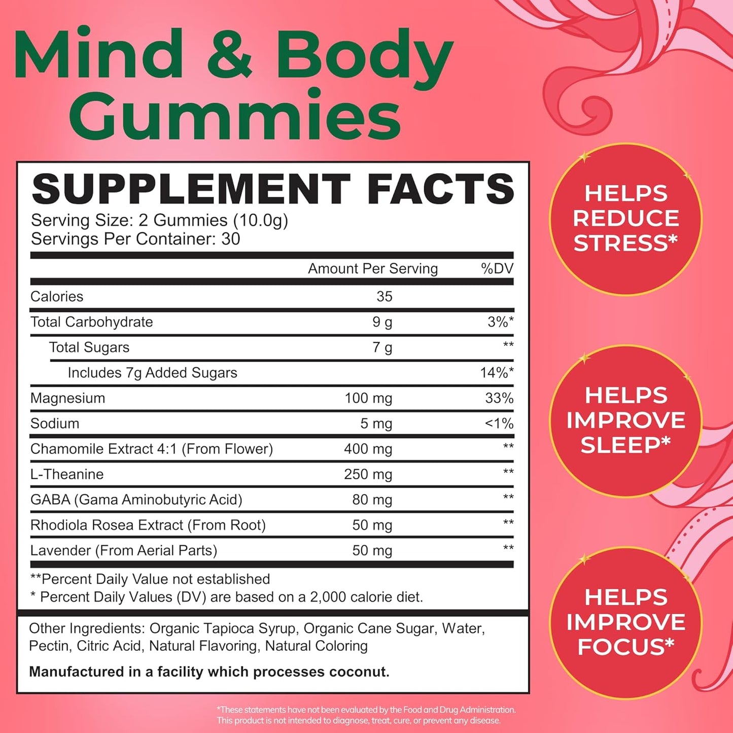 Natural Stress Relief Supplements for Women & Kids | Magnesium Gummies | L Theanine GABA with Rhodiola | Cortisol Supplements | Kava Kava Alternative