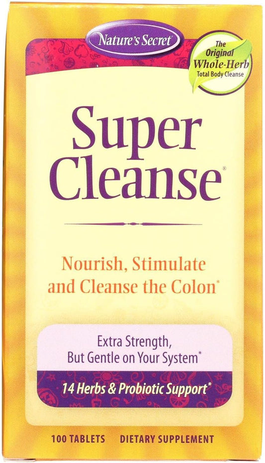 Natural Super Cleanse Detox Supplement - 100 Tablets for Digestive Health and Detoxification