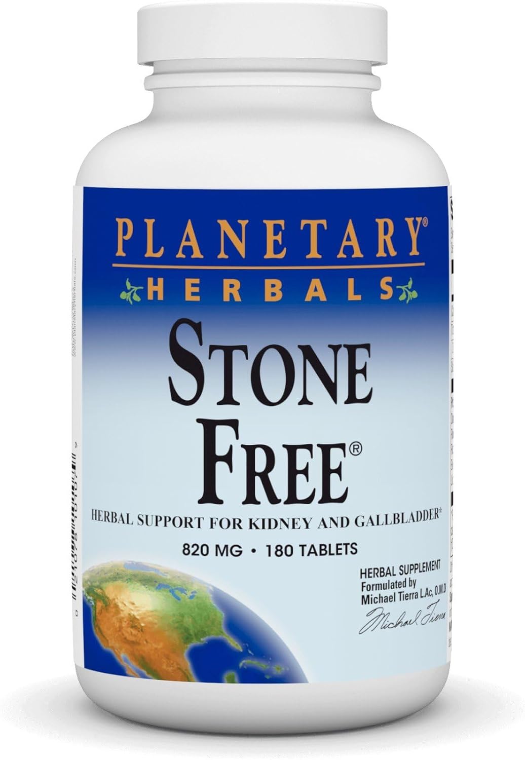Natural Support for Kidney and Gallbladder Health - Planetary Herbals Stone Free 820mg Tablets, 180 Count