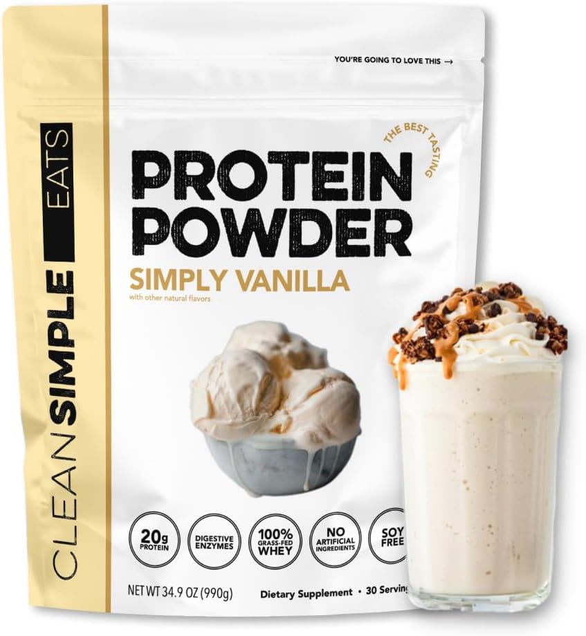 Natural Sweetened Vanilla Whey Protein Powder - 20g Protein, 30 Servings