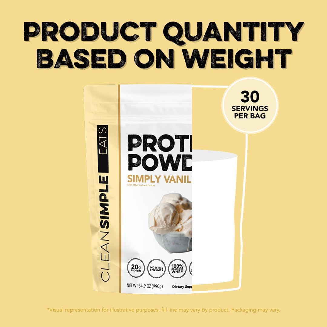 Natural Sweetened Vanilla Whey Protein Powder - 20g Protein, 30 Servings
