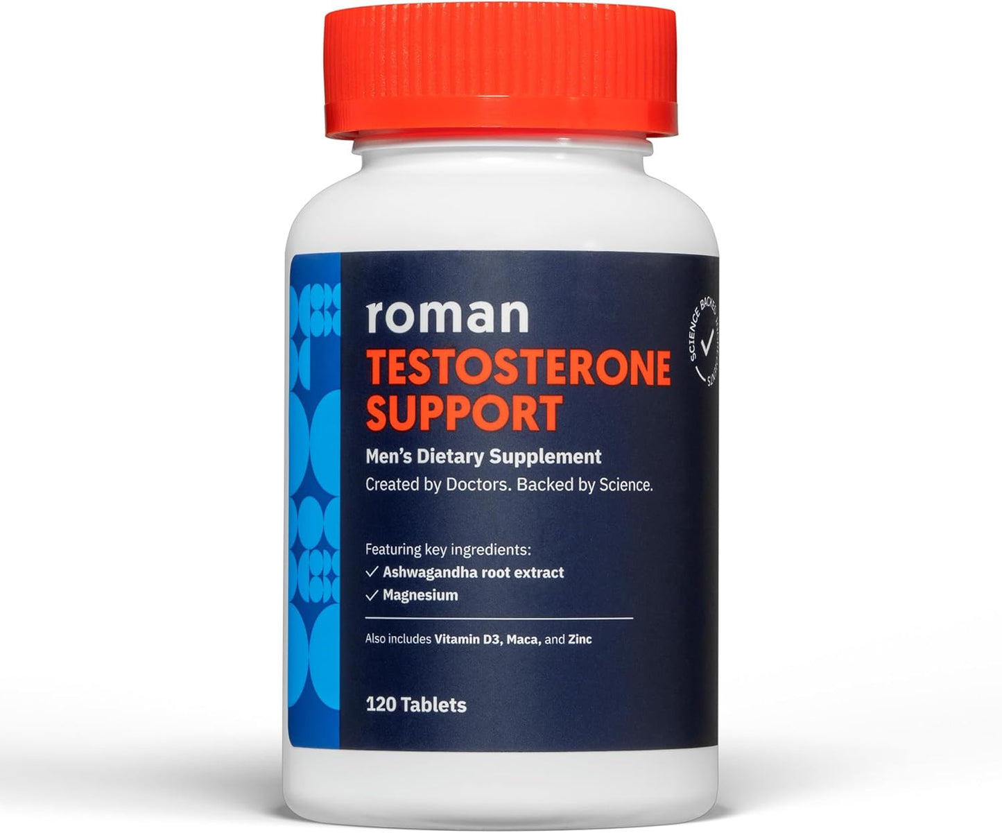 Natural Testosterone Boosting Supplement with Ashwagandha & Magnesium - 120 Tablets