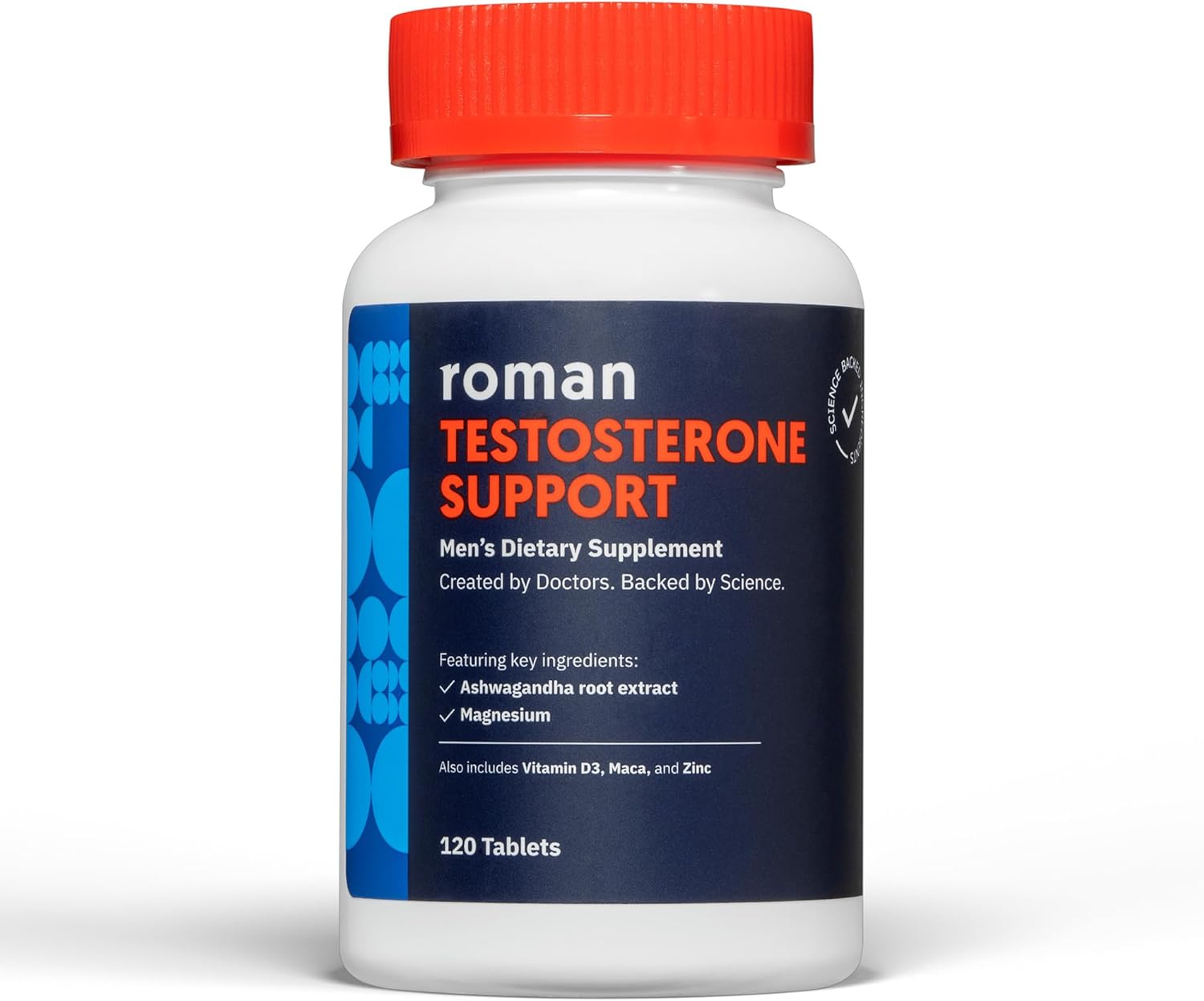 Natural Testosterone Boosting Supplement with Ashwagandha & Magnesium - 120 Tablets