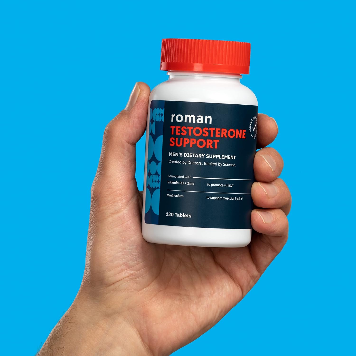 Natural Testosterone Boosting Supplement with Ashwagandha & Magnesium - 120 Tablets