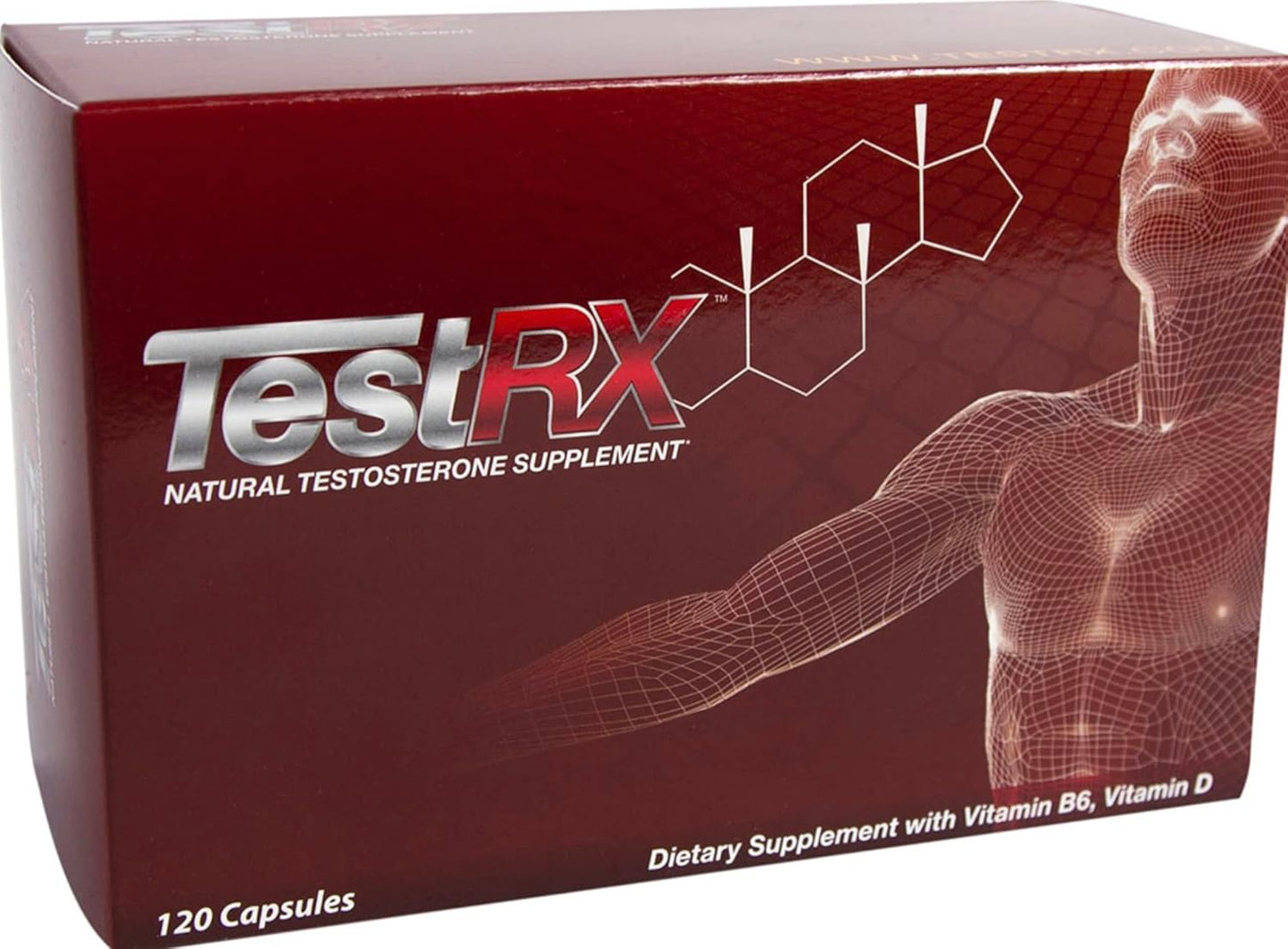 Natural Testosterone Enhancer Supplement for Men - TESTRX Boosts Hormone Levels and Muscle Growth, 60 Capsules