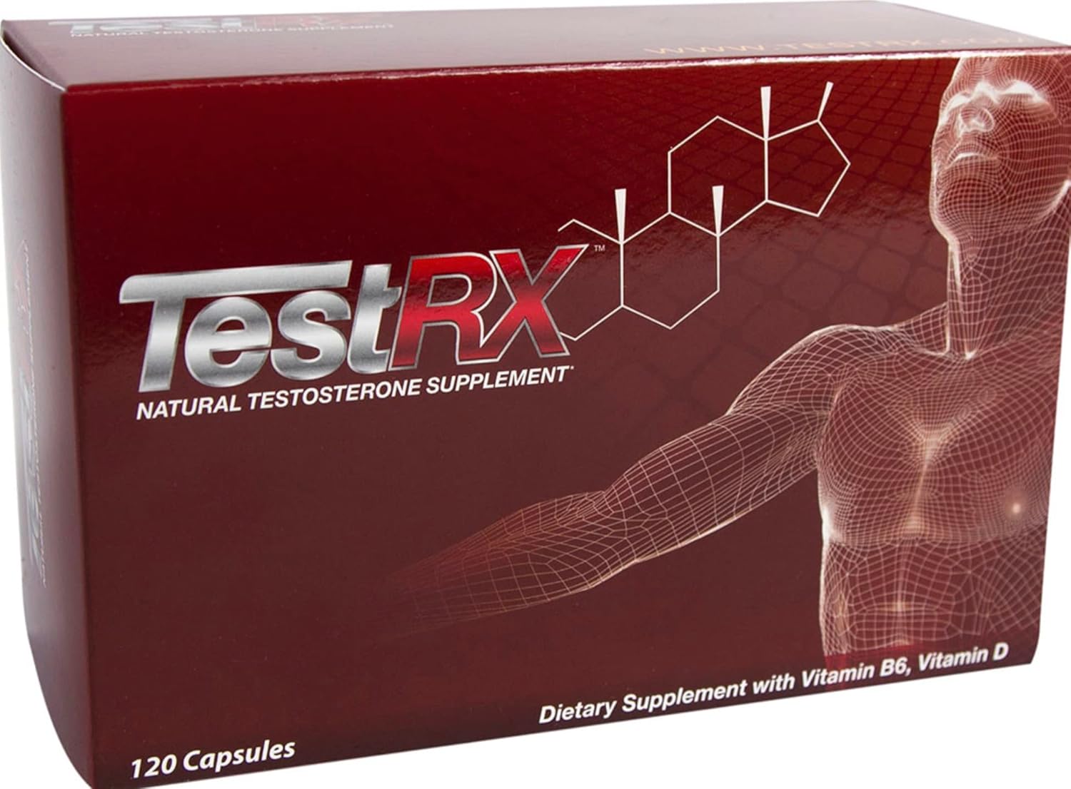 Natural Testosterone Enhancer Supplement for Men - TESTRX Boosts Hormone Levels and Muscle Growth, 60 Capsules