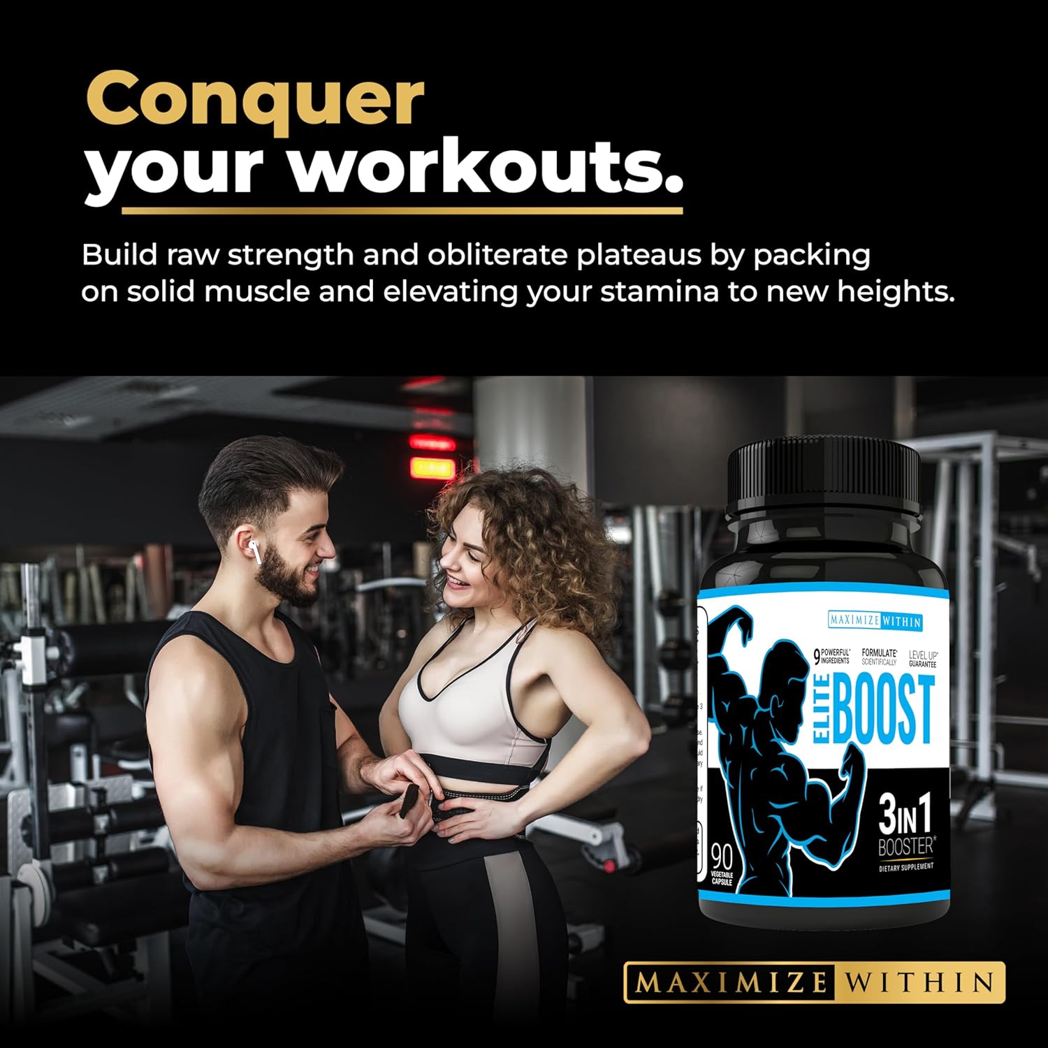 Natural Testosterone Libido & Energy Booster for Muscle Mass & Stamina - Veggie Capsules