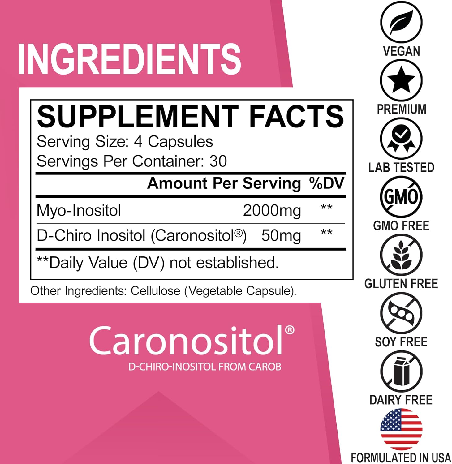 Natural Thyroid Support Capsules with Myo-Inositol & D-Chiro Inositol - Hormone Balance for Women & Menstrual Cycle - Metabolism & Mood Boost