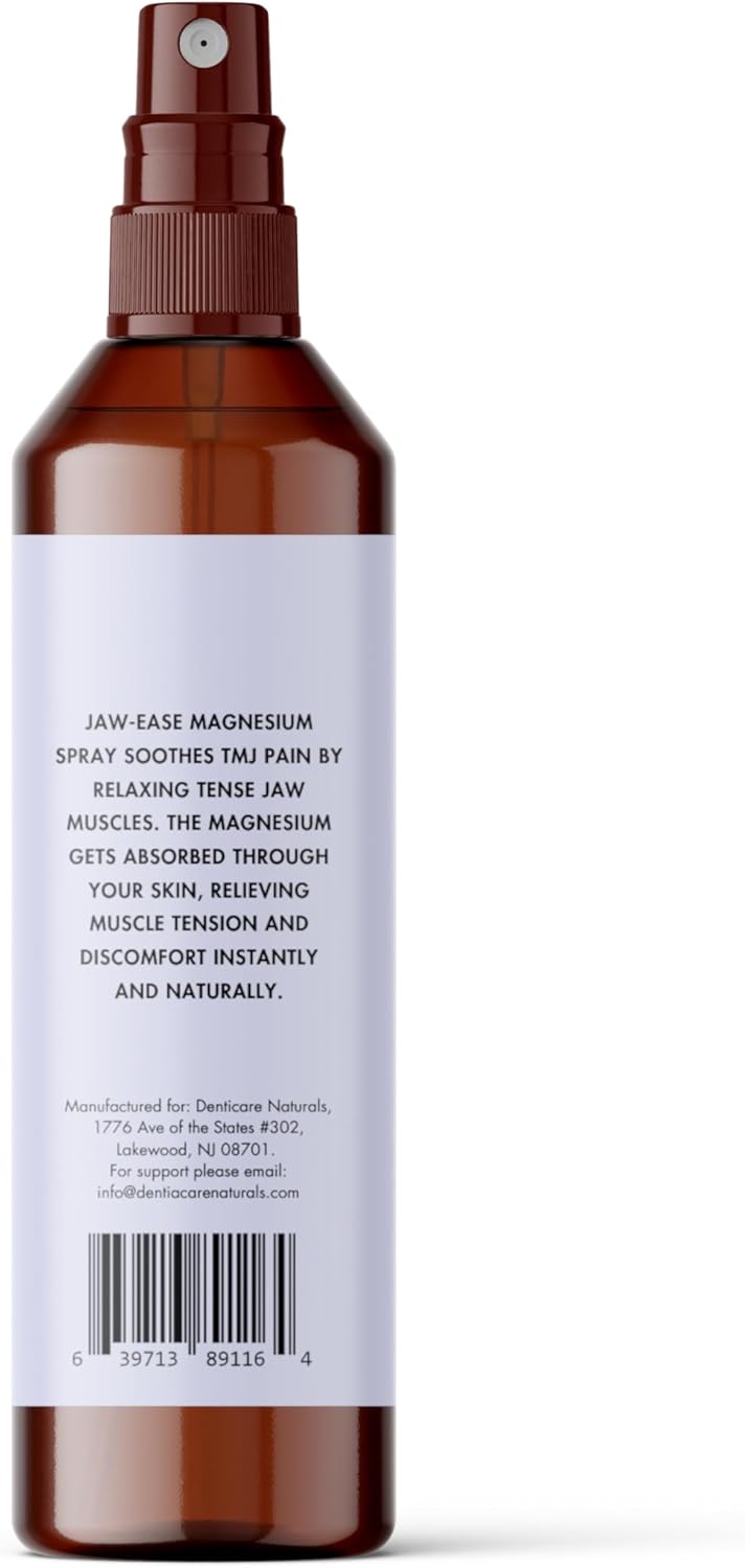 Natural TMJ Relief Spray with Pure Magnesium Oil for Jaw Pain - Denticare Naturals DentiCare JawEase, 4 oz.