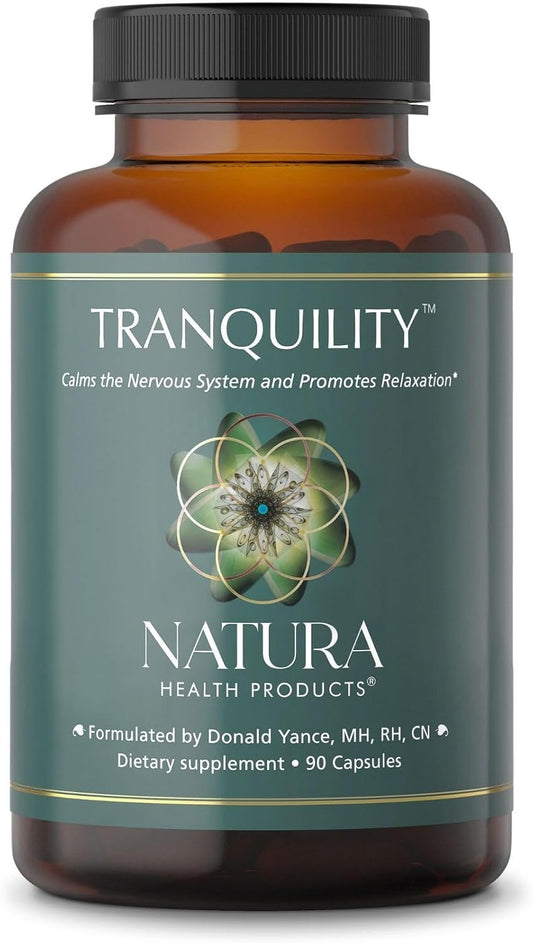 Natural Tranquility Supplement with L-Theanine, Lemon Balm, Saffron, Kava, Skullcap, Lavender, Passion Flower - Promotes Relaxation - 90 Capsules