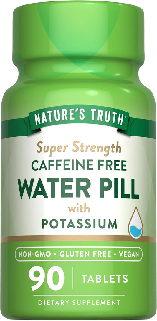Natural Truth Super Strength Water Pill with Potassium - 90 Count, Caffeine-Free, Vegan, Non-GMO, Gluten-Free
