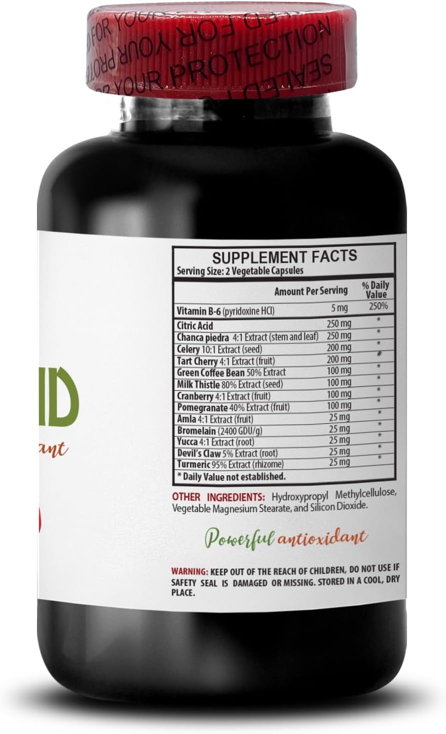 Natural Uric Acid Balance Supplement - Cranberry and Tart Cherry Extract - 60 Capsules