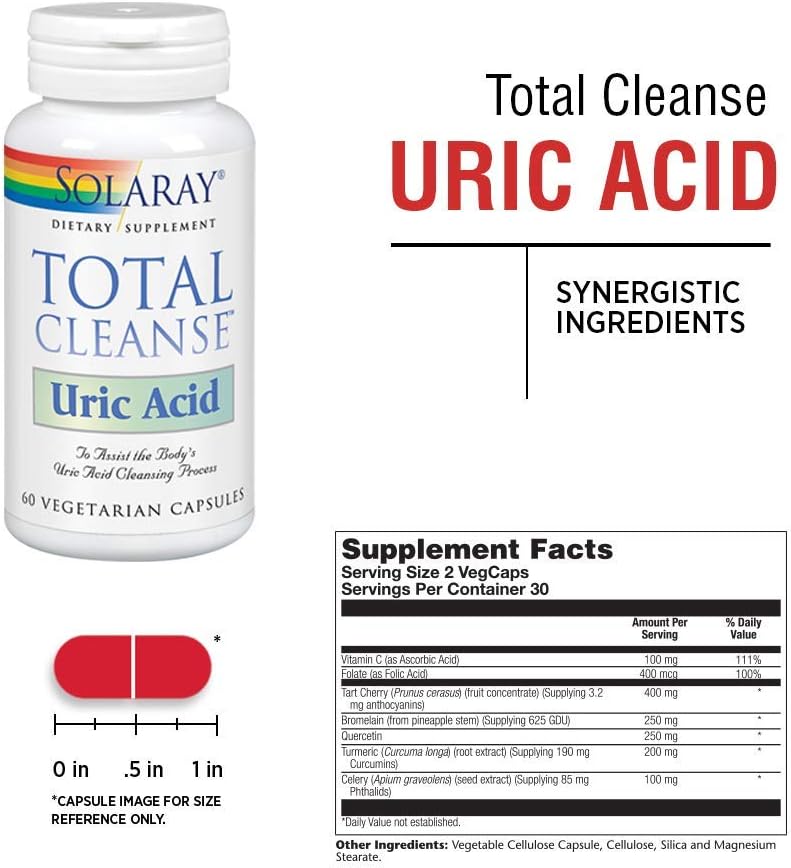 Natural Uric Acid Cleanse Supplement by Solaray - 60 Tablets