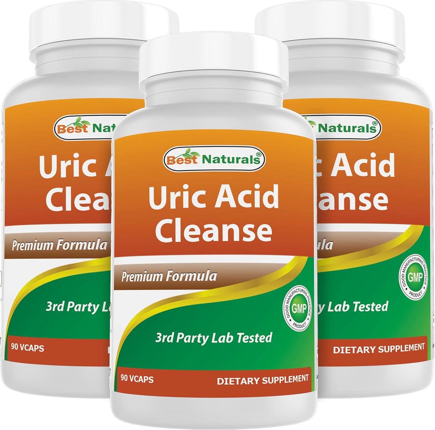 Natural Uric Acid Cleanse Vitamins for Men and Women - 270 Veggie Capsules (90 Capsules x 3 Packs)