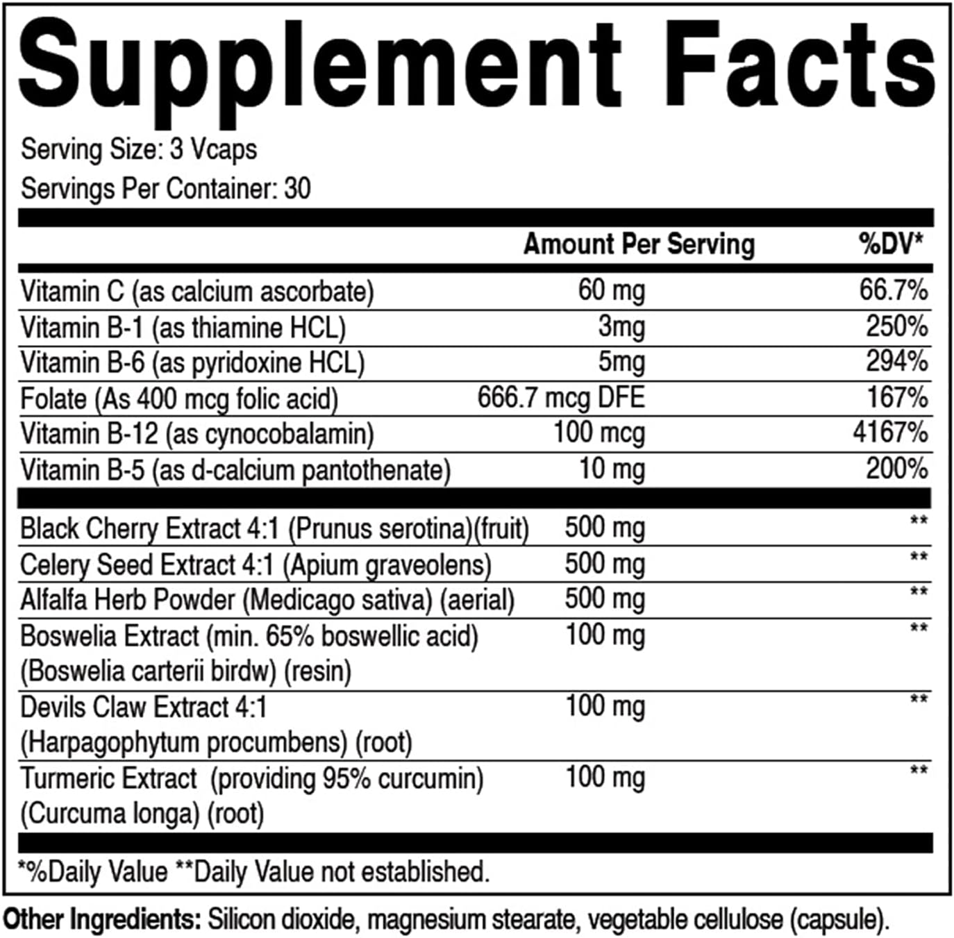 Natural Uric Acid Cleanse Vitamins for Men and Women - 270 Veggie Capsules (90 Capsules x 3 Packs)