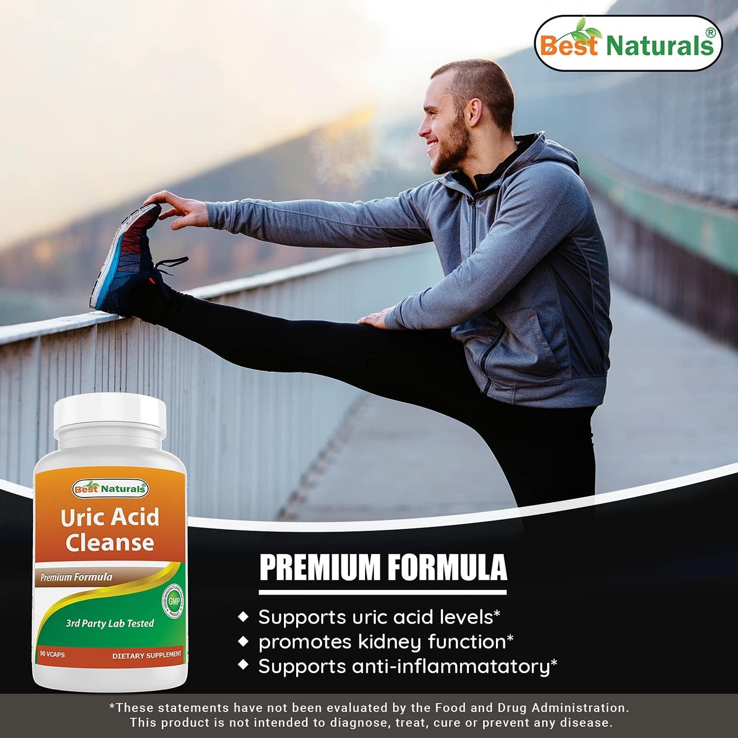 Natural Uric Acid Cleanse Vitamins for Men and Women - 270 Veggie Capsules (90 Capsules x 3 Packs)