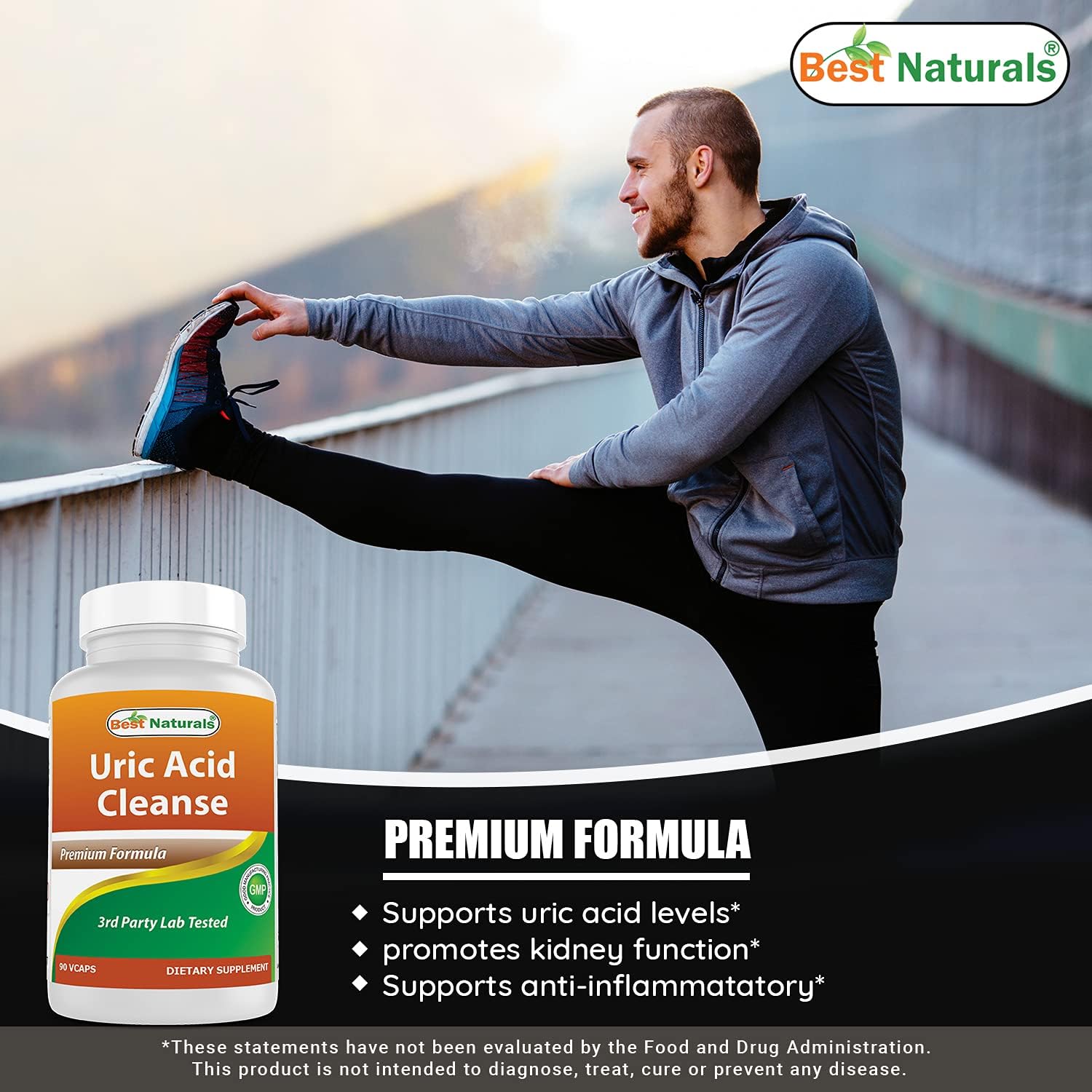 Natural Uric Acid Cleanse Vitamins for Men and Women - 270 Veggie Capsules (90 Capsules x 3 Packs)