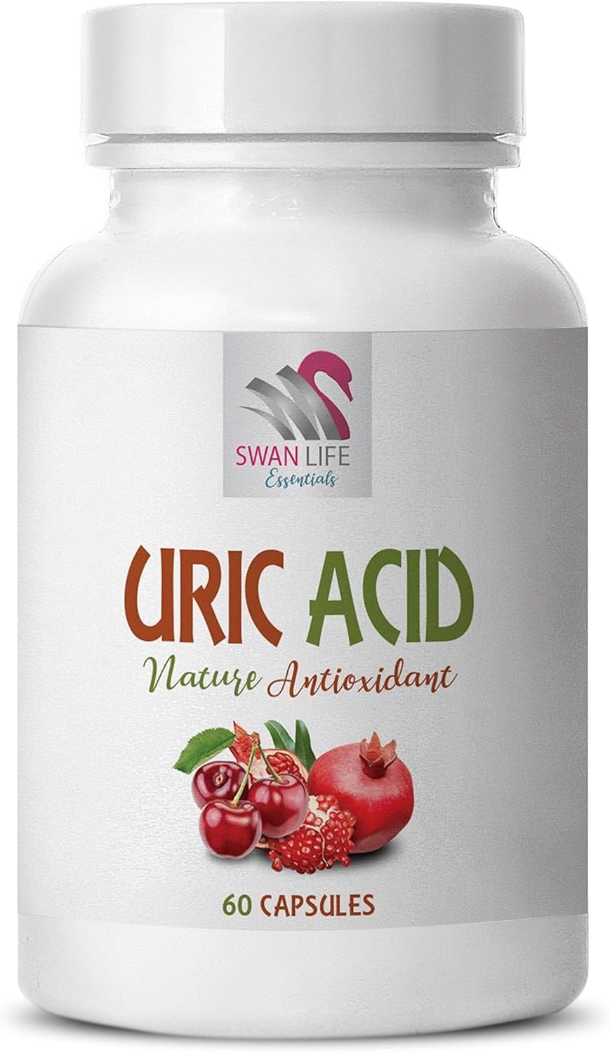 Natural Uric Acid Reducer Capsules - Lower Uric Acid Levels Fast - 60 Capsules