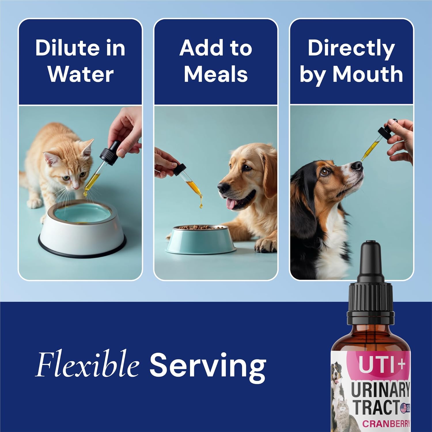 Natural UTI Treatment for Cats and Dogs - Kidney and Bladder Support - Cranberry Supplement for Pet's Urinary Health - Made in the USA - 2fl.oz