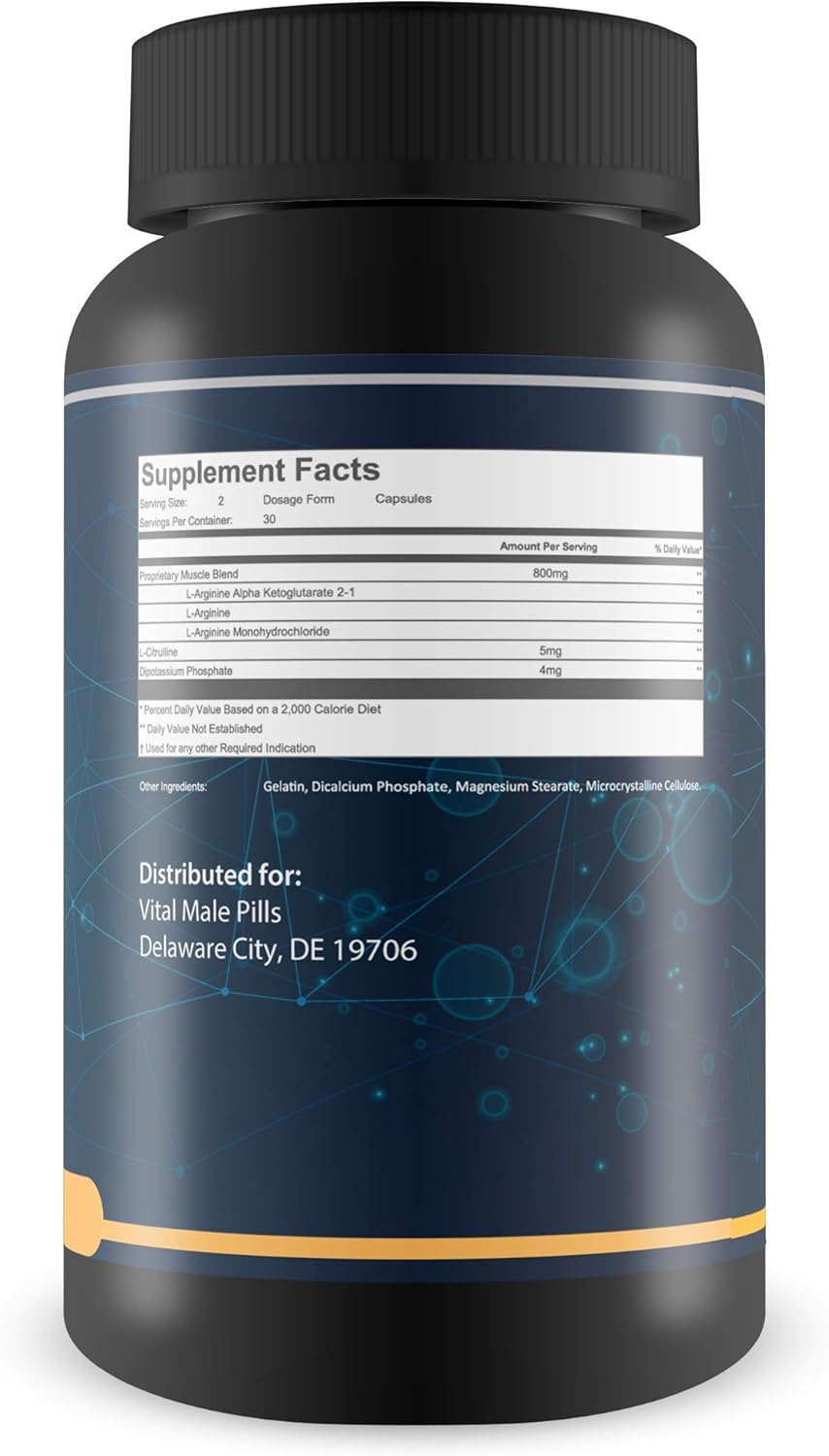 Natural Vasodilator Pills for Men - Boost Blood Flow and Expand Veins with L-Arginine - Increase Energy and Performance for Workouts and Activities