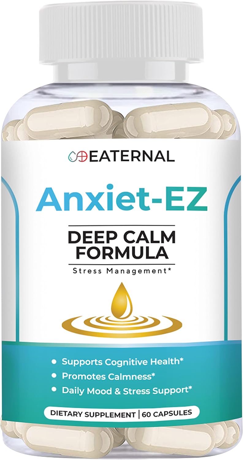 Natural Vegan Mood Support Supplement with Ashwagandha, Rhodiola, and Vitamin B | Stress & Calmness Aid with Lemon Balm, L-Theanine, Chamomile | 60ct