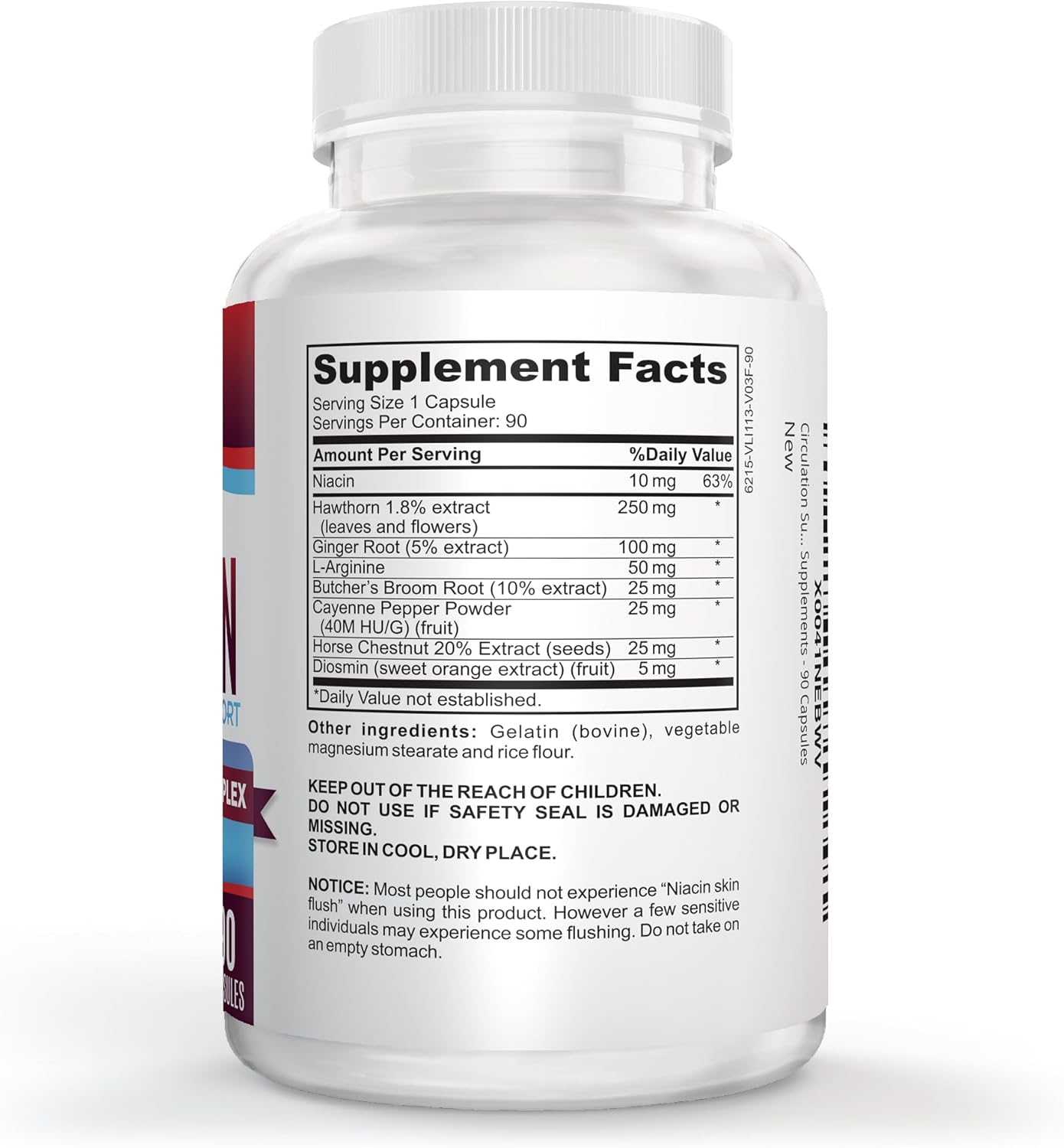 Natural Vein & Leg Circulation Support Supplement with 8 Active Ingredients - Boost Blood Circulation - Vein Health Formula - 90 Capsules