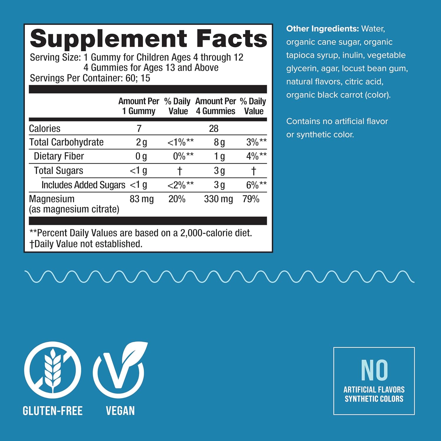Natural Vitality CALM Stress Relief Gummies with Magnesium Citrate - Raspberry Lemon Flavored, 60 Gummies, Gluten Free, Vegan Formula