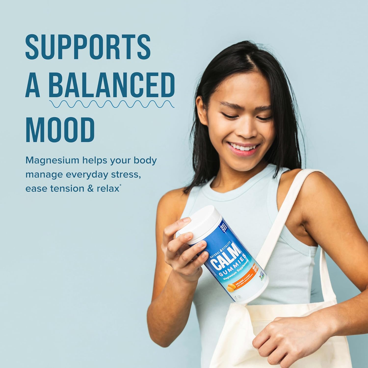 Natural Vitality CALM Stress Relief Gummies with Magnesium - 60 Count Vegan Gluten Free Orange Flavored Supplement for Healthy Stress Response