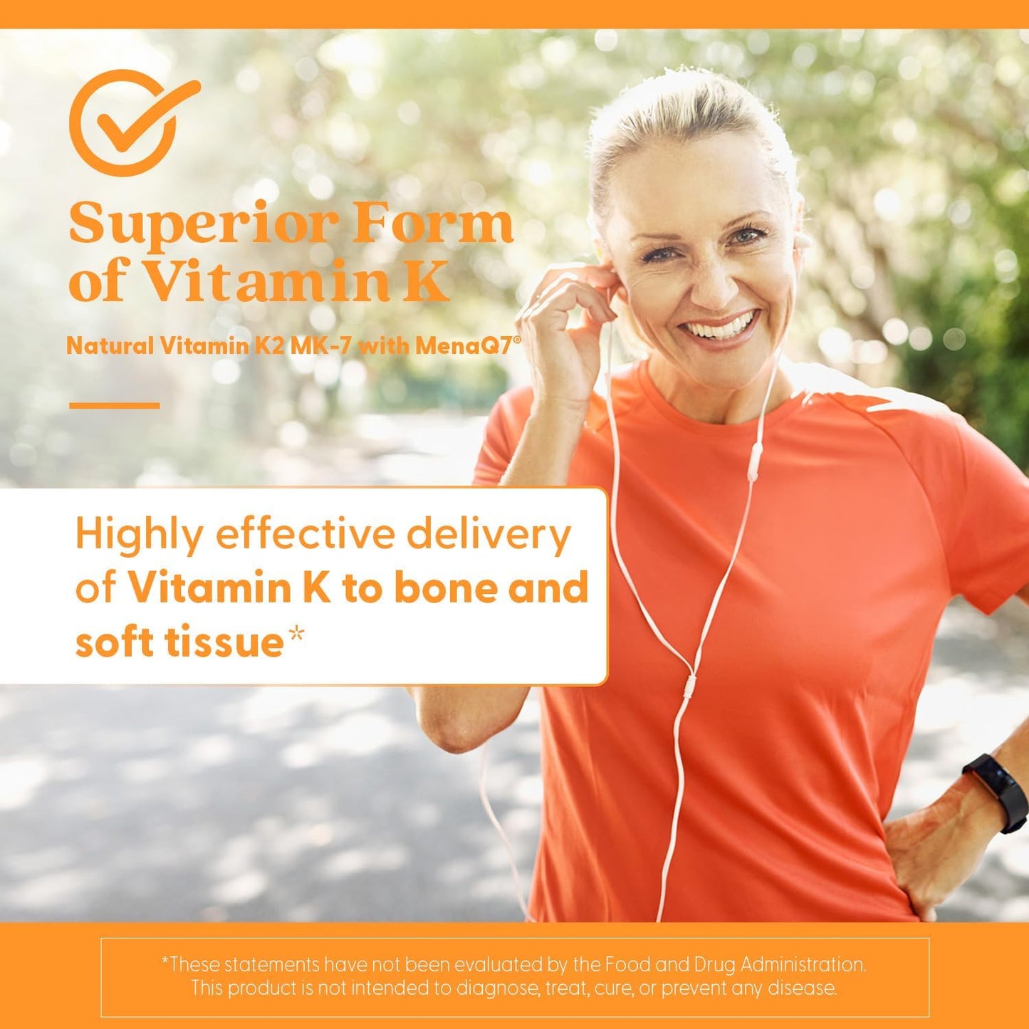 Natural Vitamin K2 Mk-7 with MenaQ7, 100mcg Supplement for Bone Health - 60 Veggie Capsules