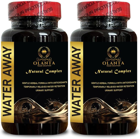 Natural Water Away Pills - Water Diet Supplement for Men and Women - Fast-Acting Water Retention Relief - 2 Bottles