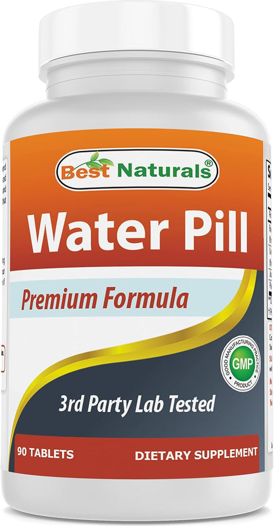 Natural Water Pill with Potassium 90 Tablets - Supports Water Retention Elimination - Diuretic Formula