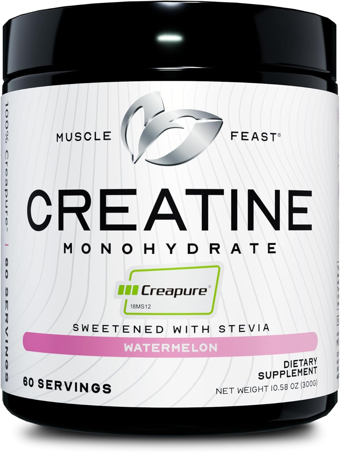 Natural Watermelon Creapure Creatine Monohydrate Powder - 300g - Vegan Keto Friendly & Gluten-Free - Muscle Recovery & Growth Supplement