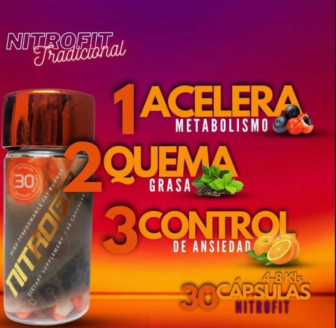 Natural Weight Loss Supplement - Appetite Suppressant & Energy Booster - NITROFIT for High Performance