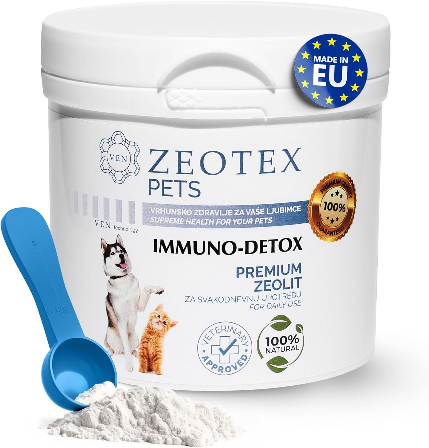 Natural Zeotex Zeolite Powder for Immune Support, Digestive & Joint Health, Liver Detox, Pet Health - 350g/12.35 oz