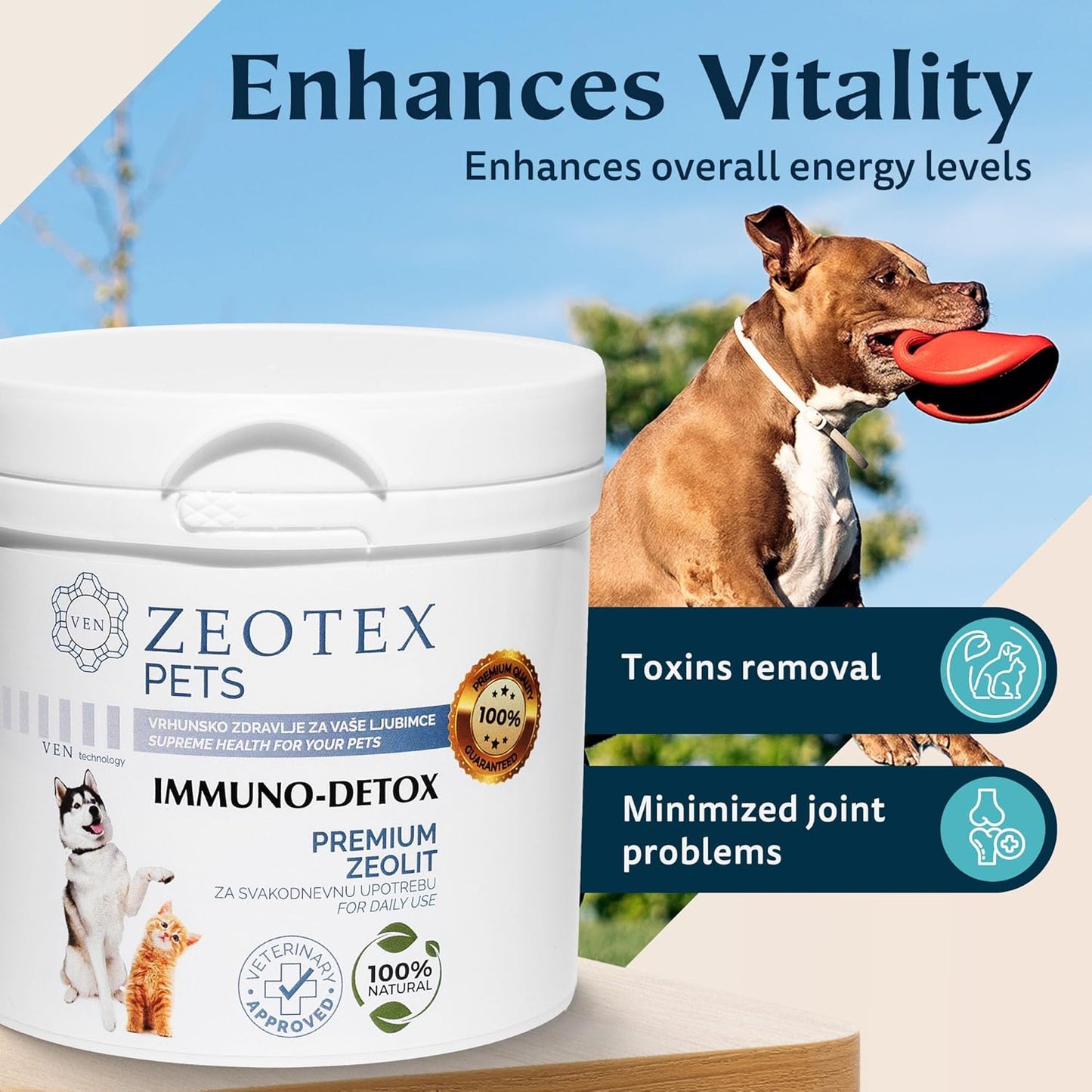 Natural Zeotex Zeolite Powder for Immune Support, Digestive & Joint Health, Liver Detox, Pet Health - 350g/12.35 oz