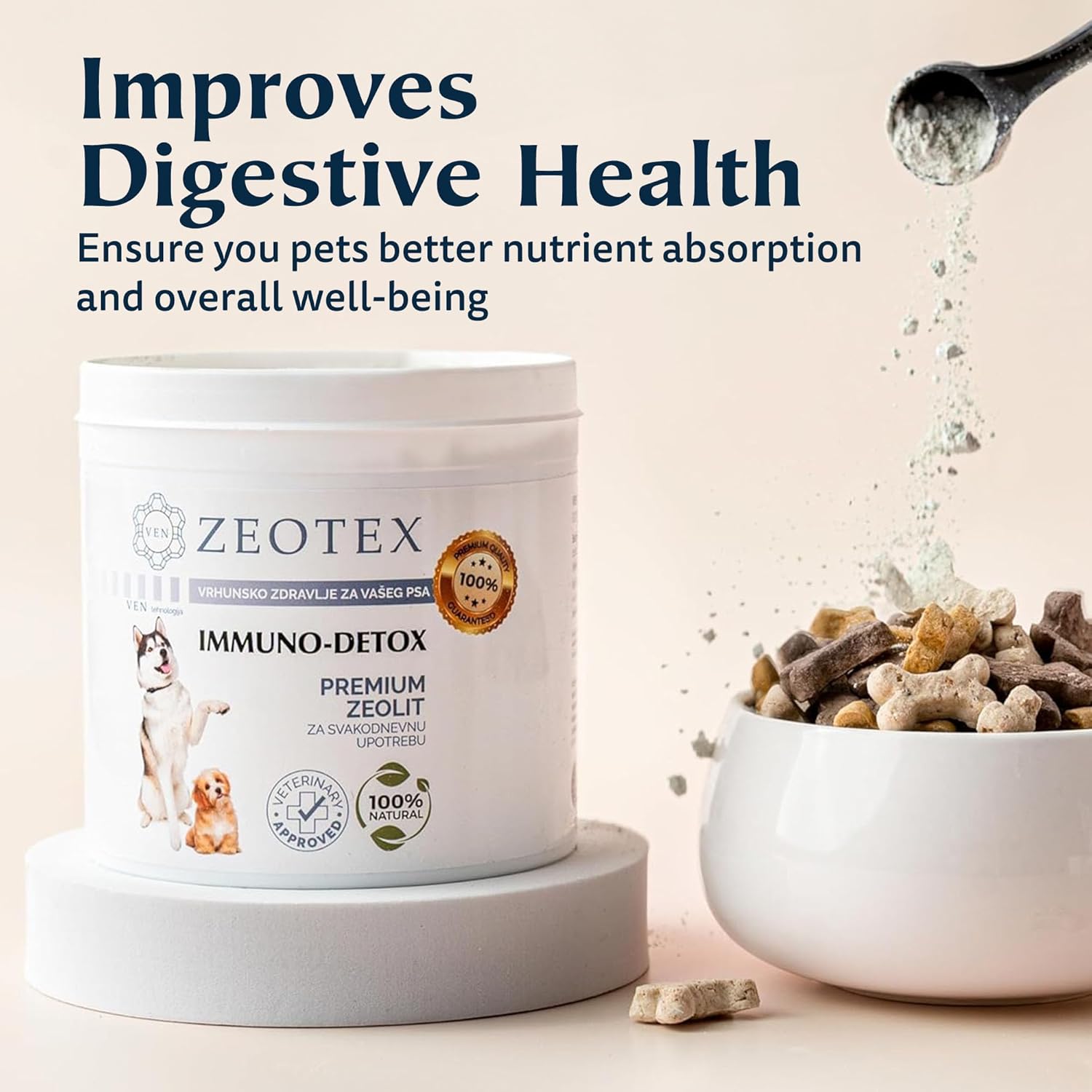 Natural Zeotex Zeolite Powder for Immune Support, Digestive & Joint Health, Liver Detox, Pet Health - 350g/12.35 oz