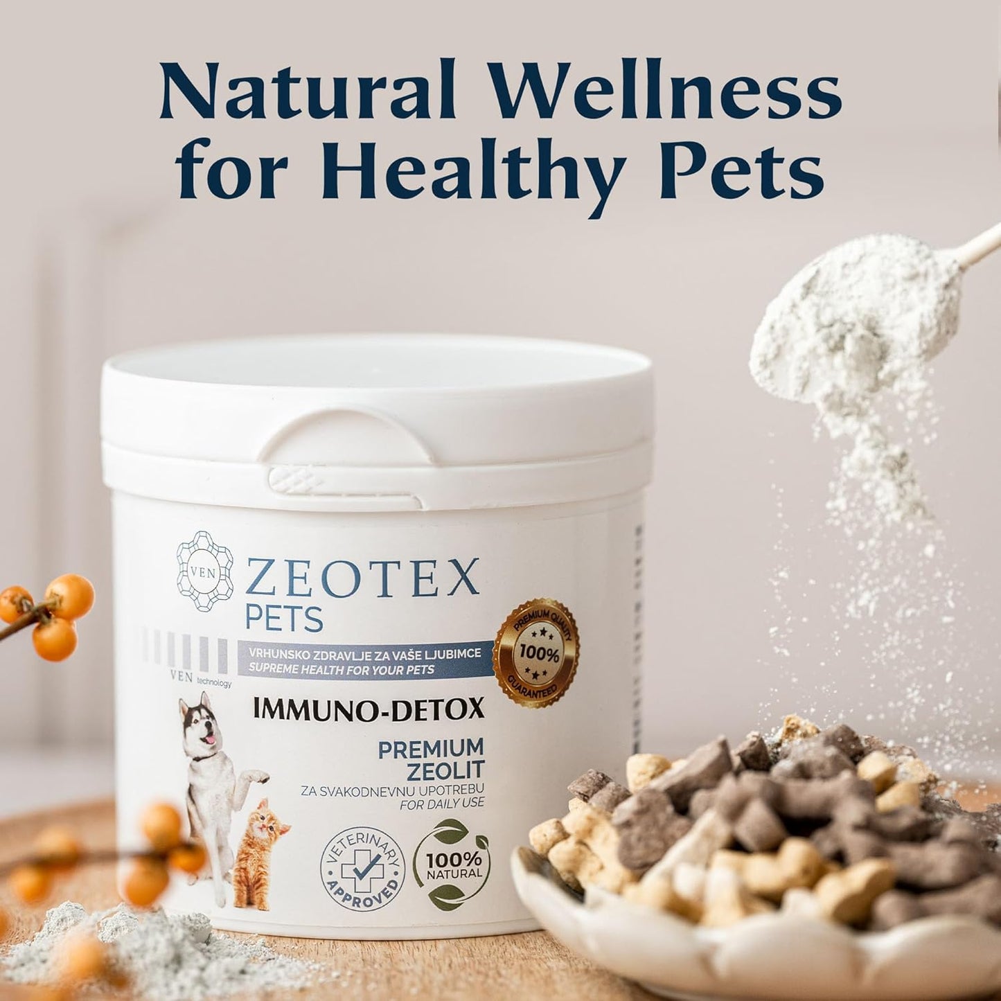 Natural Zeotex Zeolite Powder for Immune Support, Digestive & Joint Health, Liver Detox, Pet Health - 350g/12.35 oz