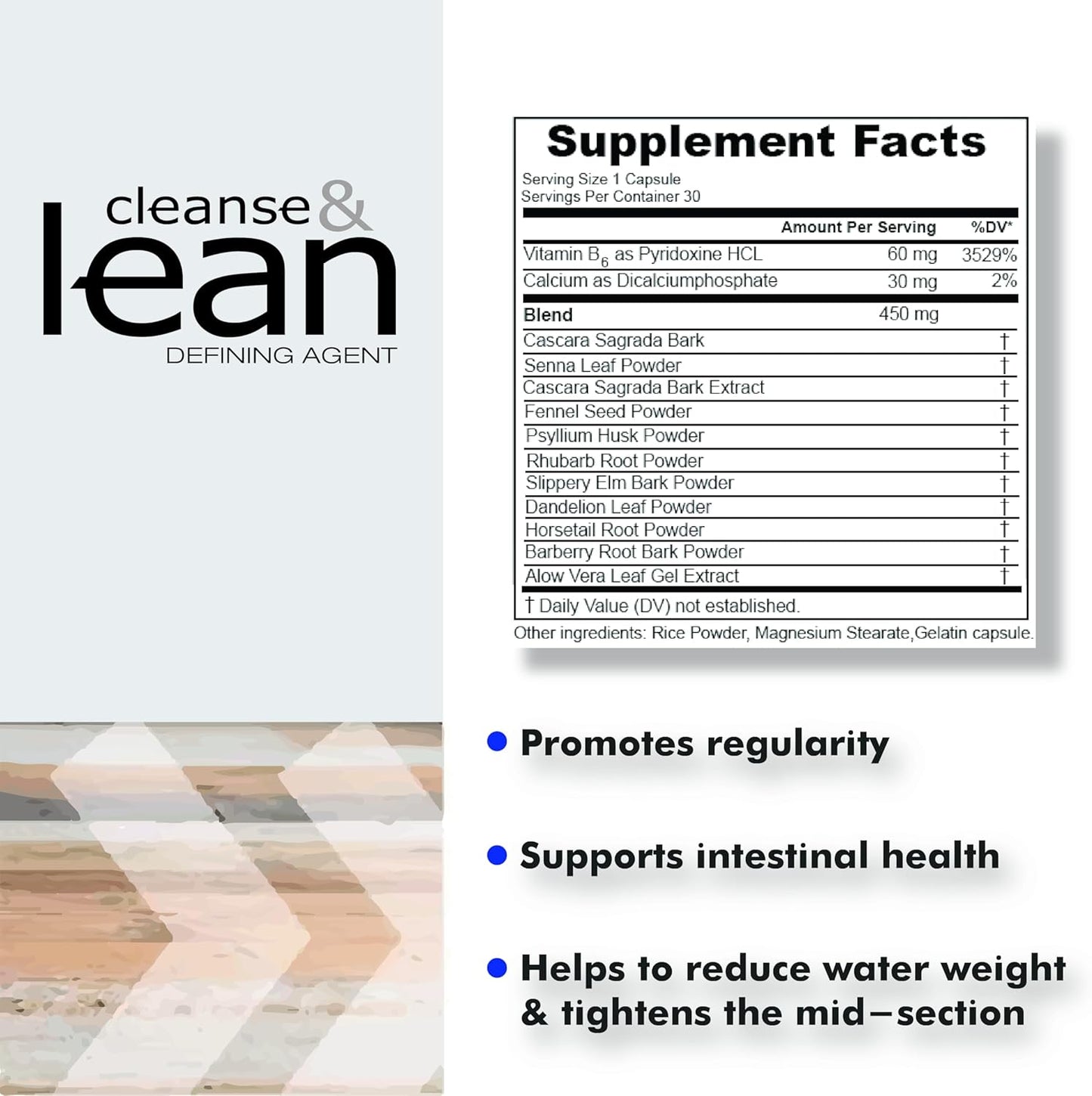 Naturaliga Cleanse and Lean Defining Agent: Herbal Detox for Gut Health and Regularity, 30 Count