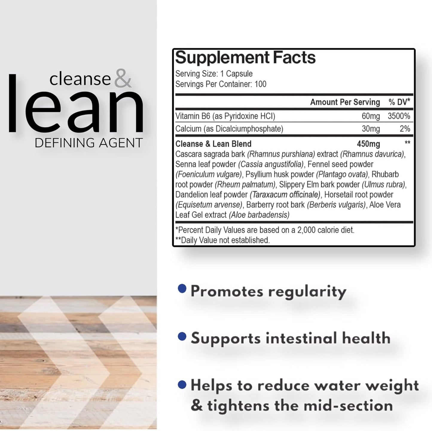 Naturaliga Cleanse and Lean Herbal Detoxifying Agent for Gut Health and Regularity - 100 Ct x 2 Pack