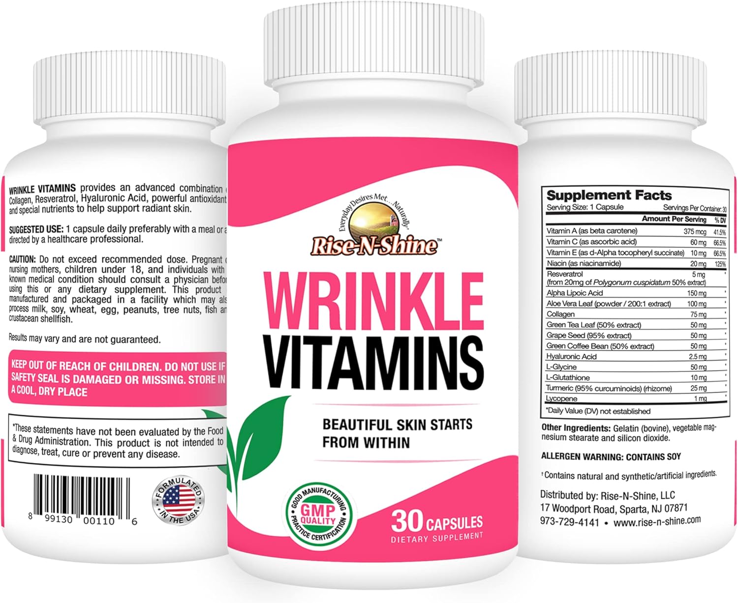 Naturally Boost Collagen with Rise-N-Shine Everyday Desires Skin Supplement - 30 Count