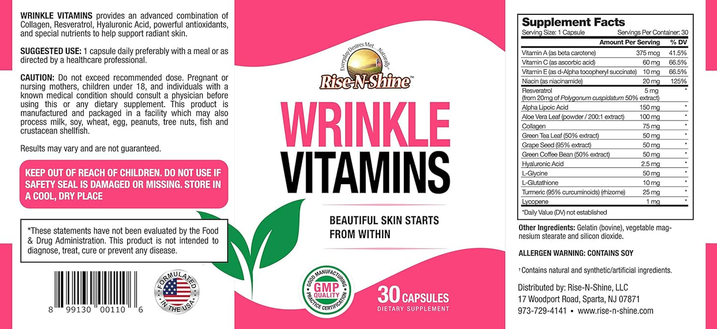 Naturally Boost Collagen with Rise-N-Shine Everyday Desires Skin Supplement - 30 Count