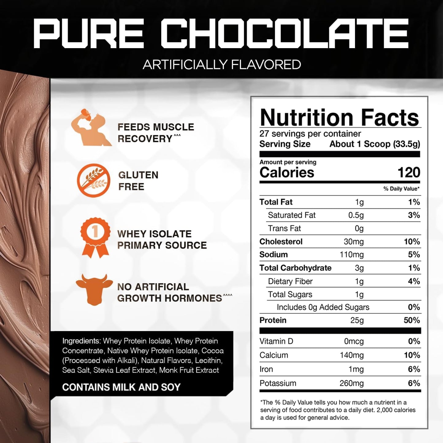 Naturally Flavored Chocolate Rival Whey Protein Powder - 2lb