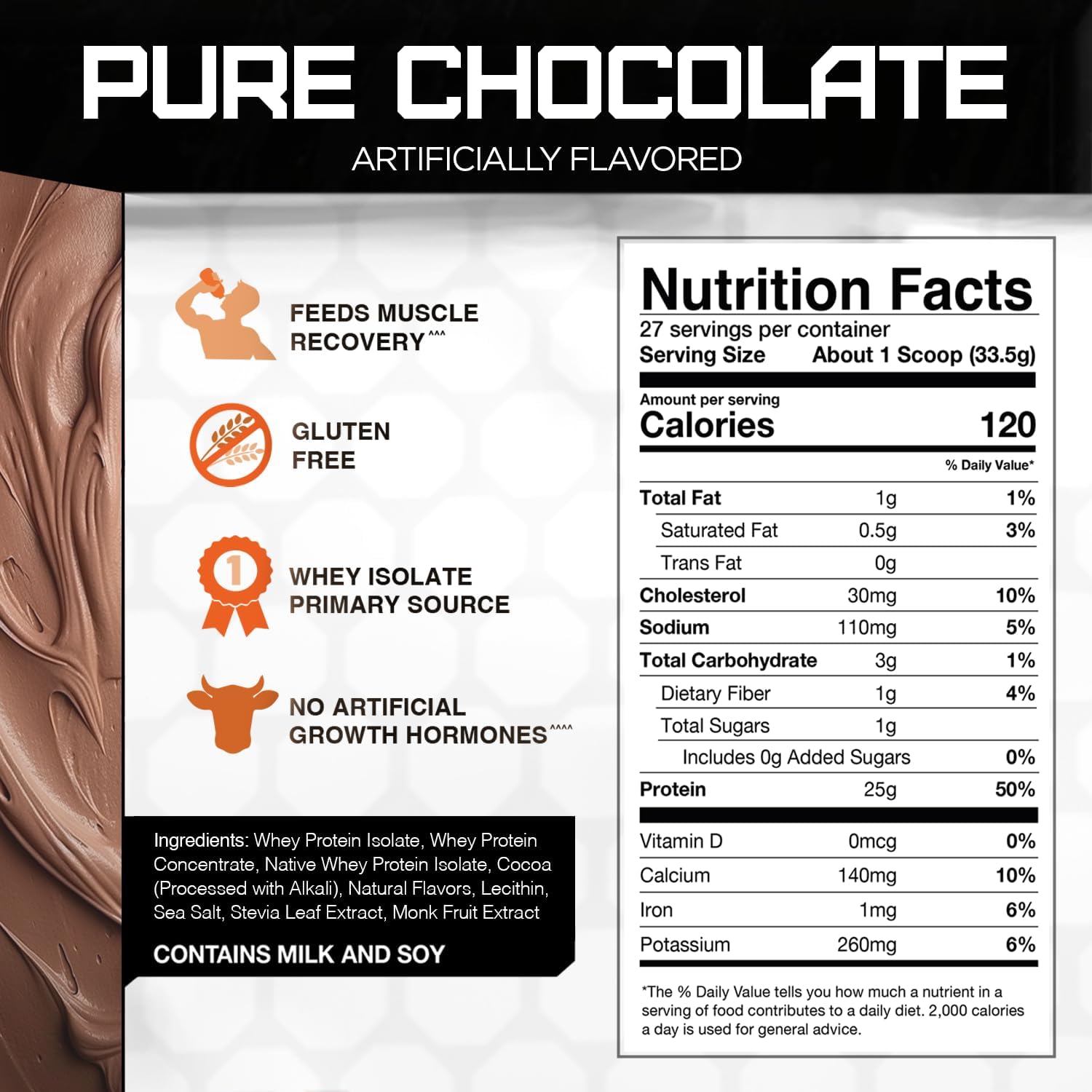 Naturally Flavored Chocolate Rival Whey Protein Powder - 2lb