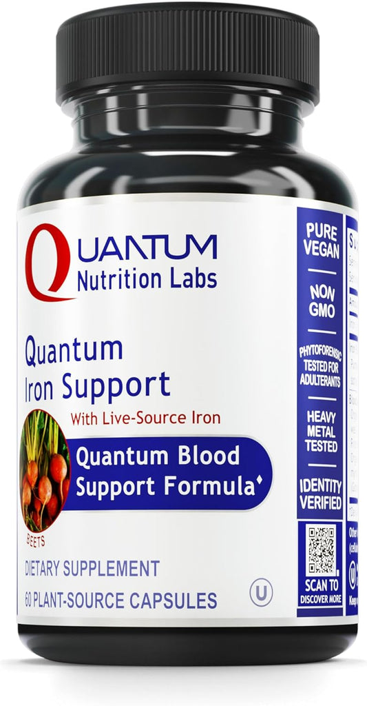 Naturally Sourced Vegan Iron Supplement for Men and Women - Gentle Iron Support for Healthy Blood - 60 Capsules